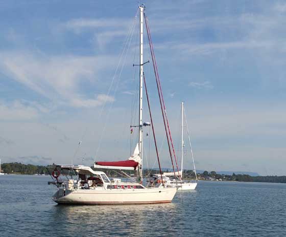 "Celay" and "Southern Belle" at anchor in Nords Wharf.